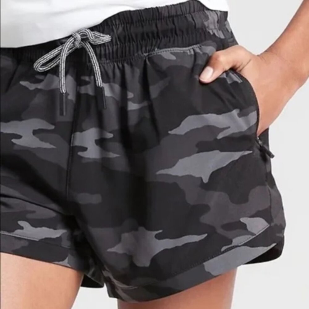 Athleta Girl All Play 3" Shorts in Black Camo
